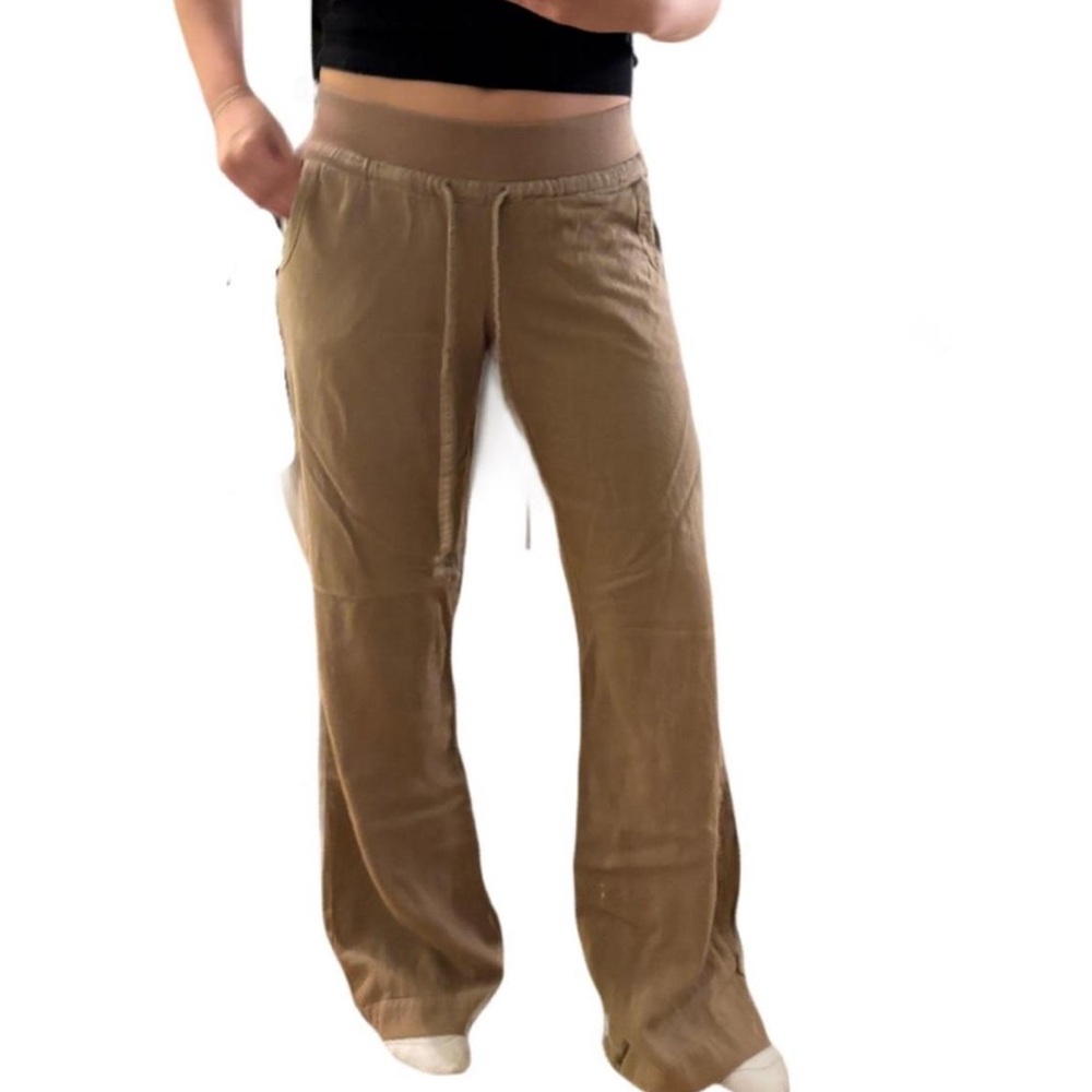 Beige Drawstring Lounge Pants - Picture 2 of 8